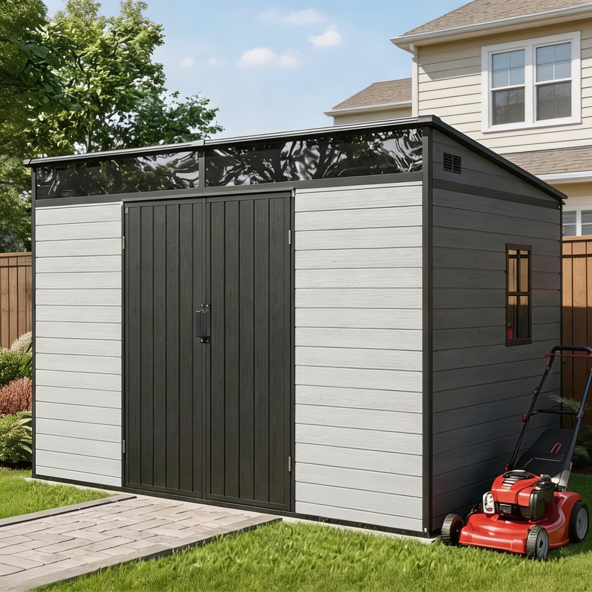 Amazon.com : Jaxenor 10x7ft Lean to Shed with Floor, Resin Storage